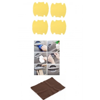5li Set Araba Kapı Kolu Koruyucu Çizilme Önleyici Şeffaf Sticker Film Koruma Seti
