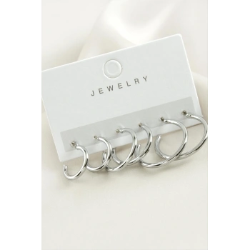 6 Adet Boru Trend Halka Küpe 1,5-2-2,5 cm