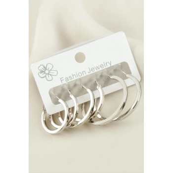 6 Adet Ezme Halka Küpe 2-2,5-3 cm