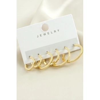 6 Adet Ezme Trend Halka Küpe 1,5-2-2,5 cm