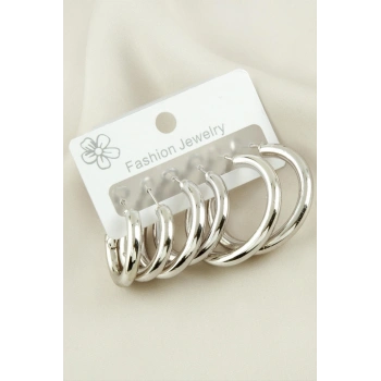 6 Adet Kalın Boru Halka Küpe 2-2,5-3 cm