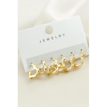 6 Adet Kalp Metal Küpe