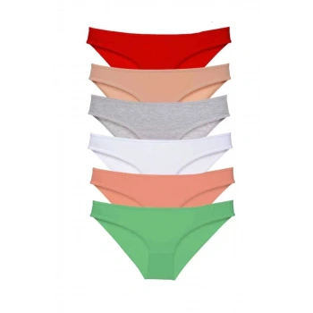 6 Adet Süper Eko Set Likralı Kadın Slip Külot Renk 4