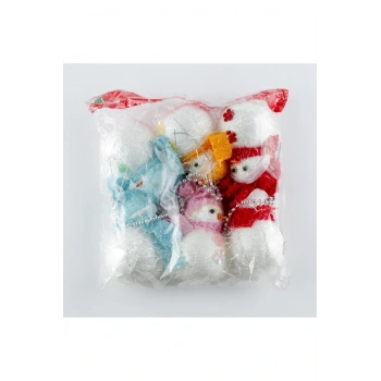 6lı Kardan Adam Yılbaşı Ağaç Süsü 12 cm