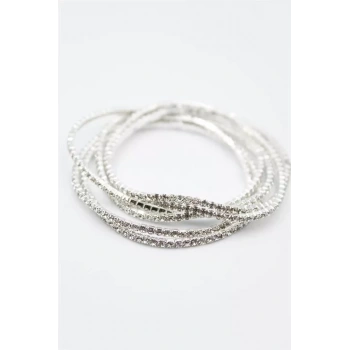 6lı Lastikli Bileklik - Gümüş