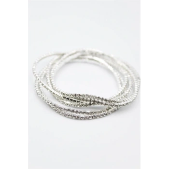 6lı Lastikli Bileklik - Gümüş
