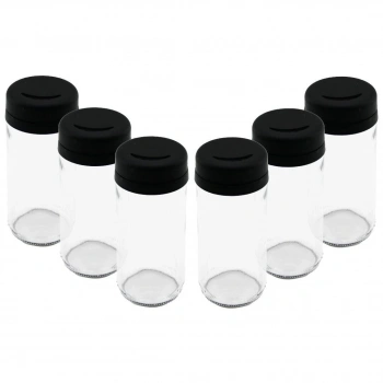 6 PARÇA CAM BAHARATLIK TUZLUK PLASTİK KAPAK 225 ML