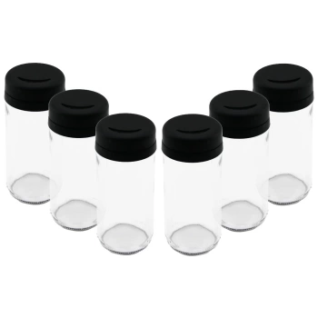 6 PCS CAM - 225ML BAHARATLIK - TUZLUK PLASTİK KAPAK (4887)
