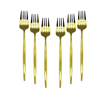 6 PCS GOLD YEMEK ÇATAL SETİ (4887)