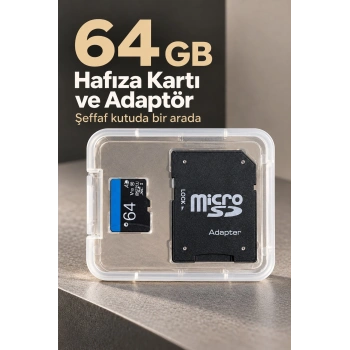 64 GB Micro SD Hafıza Kartı ve Adaptör