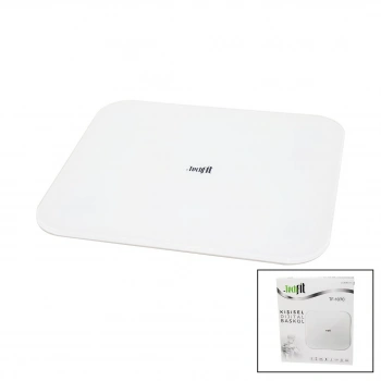 GİZLİ EKRAN -SOFT BEYAZ CAM ZEMİN  DİJİTAL BASKÜL TERAZİ 180KG SENSÖR -LED EKRAN -ODA℃ TF-1070 (4887)