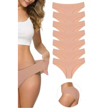 7 Adet Kadın Dikişsiz Lazer Kesim Esnek İz Yapmayan Külot Ten