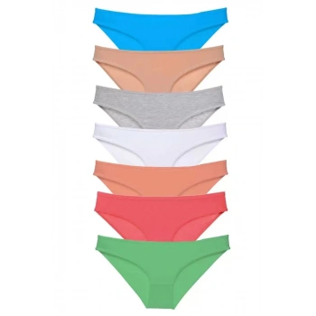7 Adet Süper Eko Set Likralı Kadın Slip Külot Set 6