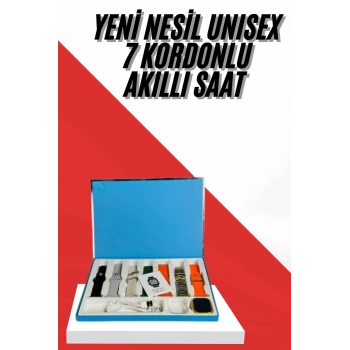 7 Kordonlu Unisex Akıllı Saat Çoklu Kordon Seçeneği Amoled Ekran