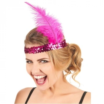 70ler 80ler ve 90lar Temalı Fuşya Renk Çarliston Saç Bandı