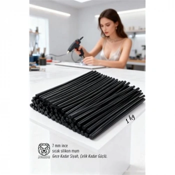 7mm Profesyonel Seri Ultra Güçlü İnce Siyah Sıcak Silikon 1 Kg