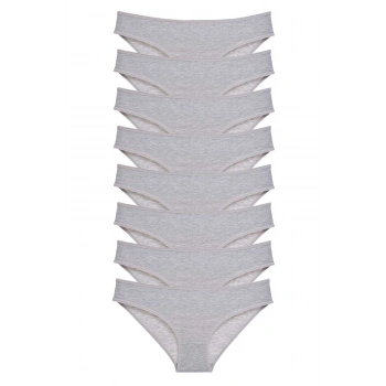 8 adet Süper Eko Set Likralı Kadın Slip Külot Gri