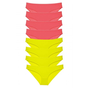 8 adet Süper Eko Set Likralı Kadın Slip Külot Sarı Fuşya