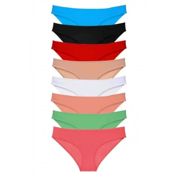 8 Adet Süper Eko Set Likralı Kadın Slip Külot Set 5