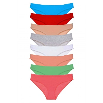 8 adet Süper Eko Set Likralı Kadın Slip Külot Set 8