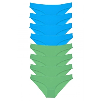 8 adet Süper Eko Set Likralı Kadın Slip Külot Yeşil ve Mavi