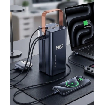 80000 Mah Taşınabilir Powerbank Süper Hızlı Şarj Çoklu Çıkış Ve Led Göstergeli