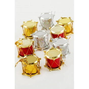 9 Adet Davul Yılbaşı Ağaç Süsü