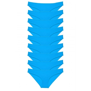 9 adet Süper Eko Set Likralı Kadın Slip Külot Mavi