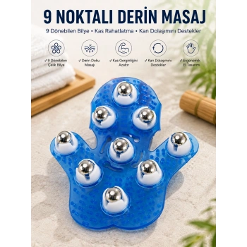9 Bilyeli El Şeklinde Omuz Bacak Masaj Aleti Masaj Eldiveni Giyilebilir Plastik Vücut Sıkılaştırıcı