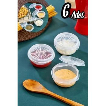 9 lu Yelpaze Kapaklı Şeffaf Mini Sosluk - Ketçap Mayonez Kabı- Kahve Yanı Şeker Lokumluk