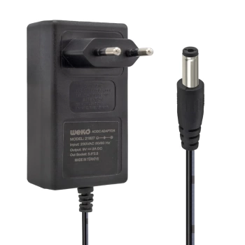 9 VOLT - 2 AMPER 5.5*2.5 UÇLU YERLİ ÜRETİM PLASTİK KASA PRİZ TİPİ KUTUSUZ ADAPTÖR (4887)