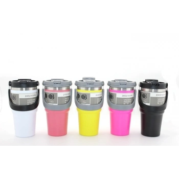 900 Ml Taşıma Kulplu Paslanmaz Çelik Termos Mug - Vakumlu Isı Yalıtımlı Bardak Alk3137