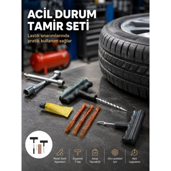 Acil Durumların Kurtarıcısı Çok Amaçlı Lastik Tamir Seti