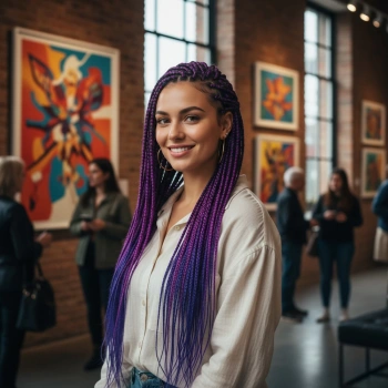 Afrika Örgüsü Ve Rasta İçin Sentetik Ombreli Saç - Açık Mor / Koyu Mor