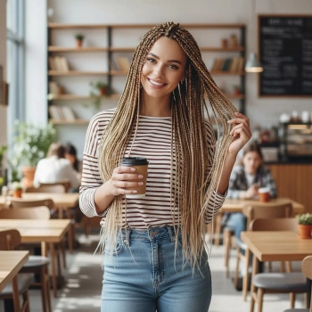 Afrika Örgüsü Ve Rasta İçin Sentetik Ombreli Saç - Küllü Kumral / Platin