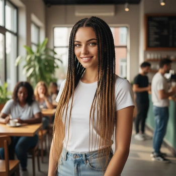 Afrika Örgüsü Ve Rasta İçin Sentetik Ombreli Saç - Siyah / Karamel