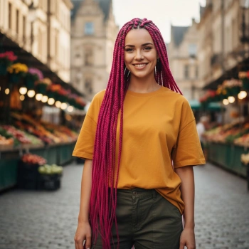 Afrika Örgüsü Ve Rasta İçin Sentetik Saç - Koyu Fuşya
