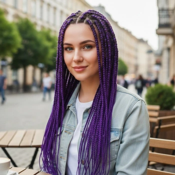 Afrika Örgüsü Ve Rasta İçin Sentetik Saç - Mor