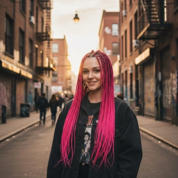 Afrika Örgüsü Ve Rasta İçin Sentetik Saç - Neon Pembe