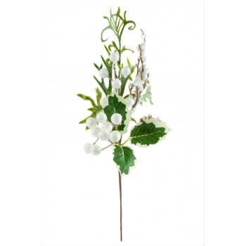 Ağaç Beyaz Kokina Yılbaşı Süsü 34 cm