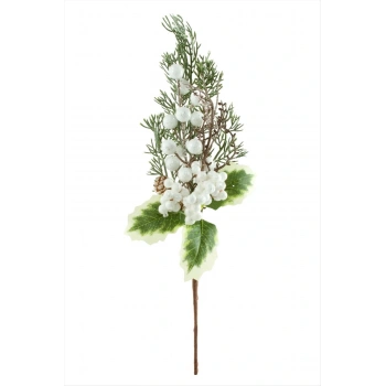 Ağaç Beyaz Kokina Yılbaşı Süsü 34 cm