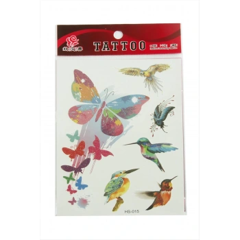 Ağaç Kakan Kelebek Tattoo Dövme Sticker