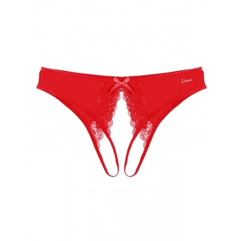  Ağı Açık Büyük Beden Kırmızı Fantazi Külot