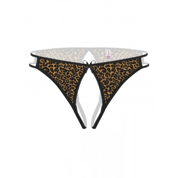  Ağı Açık Leopar Desenli Fantezi Külot String
