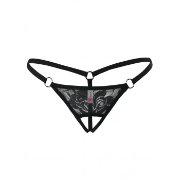 Ağı Açık Siyah Dantelli Fantezi İç Çamaşırı G String