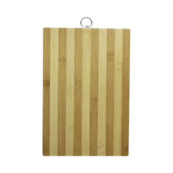 AHŞAP 20X30CM BEYAZ ÇİZGİLİ BAMBU KESİM PANOSU METAL KULPLU (4887)