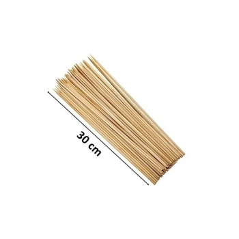 Ahşap Çöp Şiş Çubuğu 30 Cm - 50 Adet mudanis