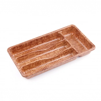 AHŞAP RENK - 4 BÖLMELİ ÇEKMECE İÇİ KAŞIKLIK 36X20CM (4887)