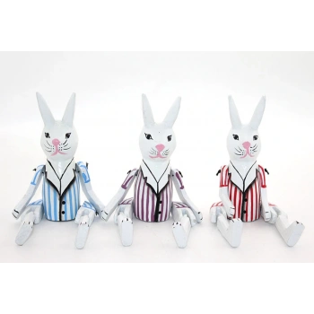 Ahşap Sallanan Tavşan Figürü