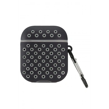 Airpods 2 (2.nesil) Spor Delikli Kılıf - Siyah-Gri